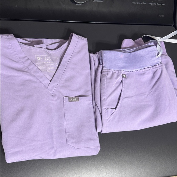 Figs Lavender V-Neck Short Sleeve Tee - Picture 1 of 8